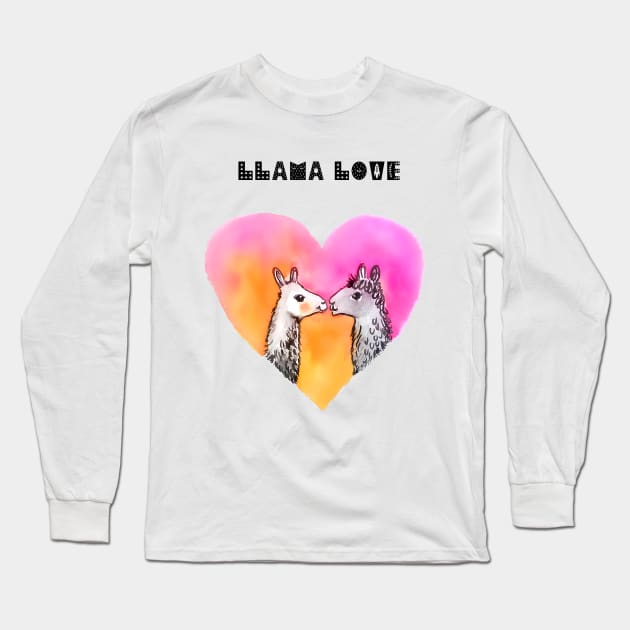 Llama Love Long Sleeve T-Shirt by StudioKaufmann